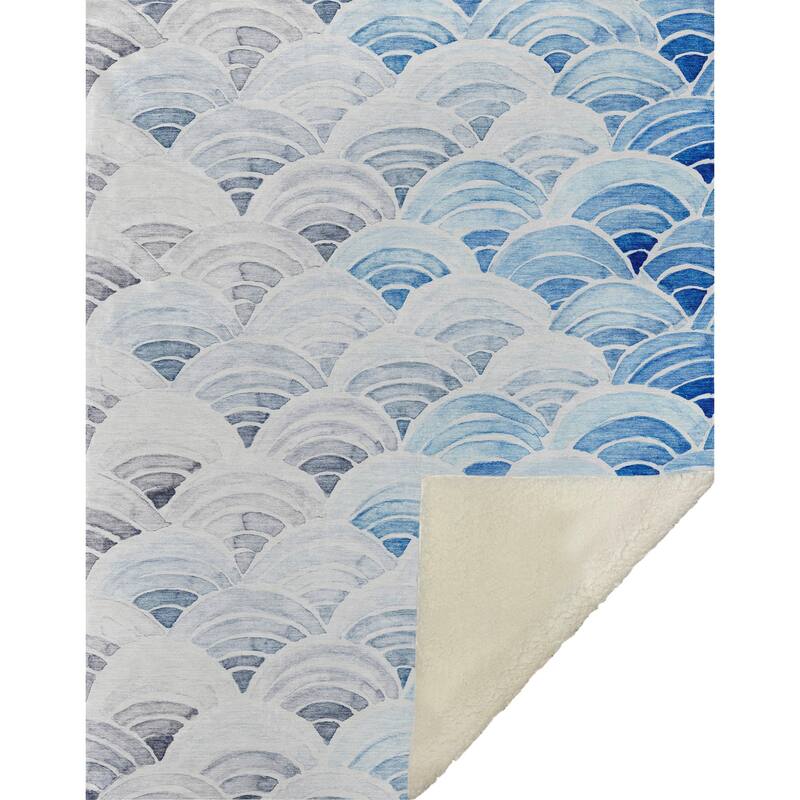 Premium Machine Washable ASB184 Contemporary Ombre Sherpa Throw Blanket