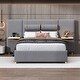 preview thumbnail 13 of 20, Storage Full Size Platform Bed with 2 Outlets, 2 Bedside Pillows and Shelves