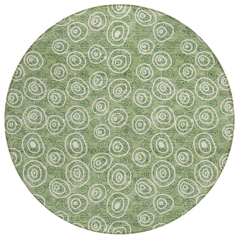 Machine Washable Indoor/ Outdoor Chantille Modern Bubbles Rug