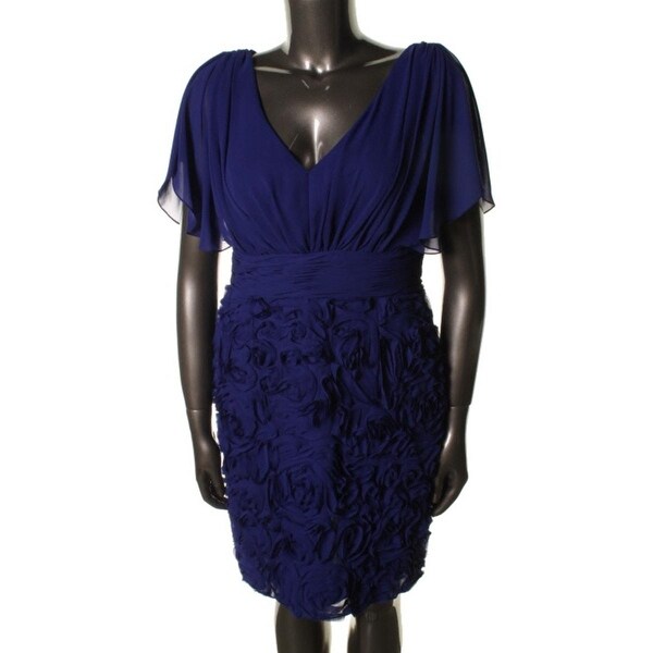 JS Collections Womens Rosette Open Sleeve Cocktail Dress   8