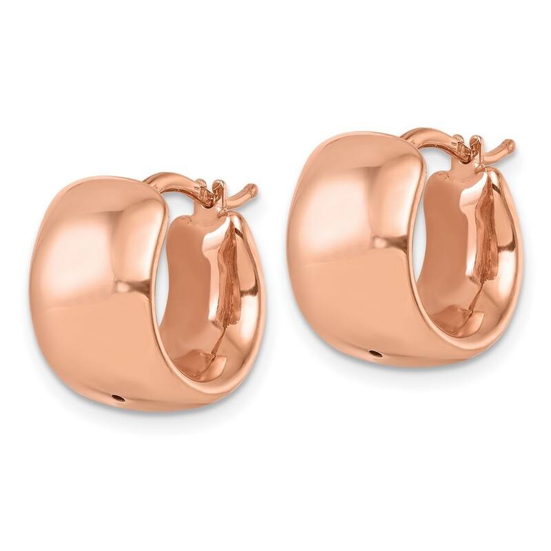 Curata 14k Rose Gold Polished Hoop Earrings - 15x15.5mm