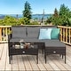preview thumbnail 5 of 33, Costway 3PCS Patio Rattan Furniture Set 3-Seat Sofa Cushioned Table - See details