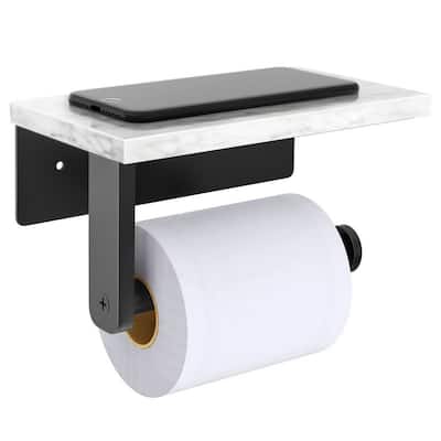 Marble Toilet Paper Holder with Shelf