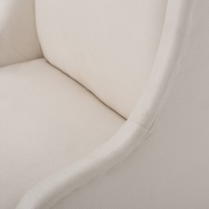 High Back Kitchen Side Chair, Glam Beige Winged Dining Chairs