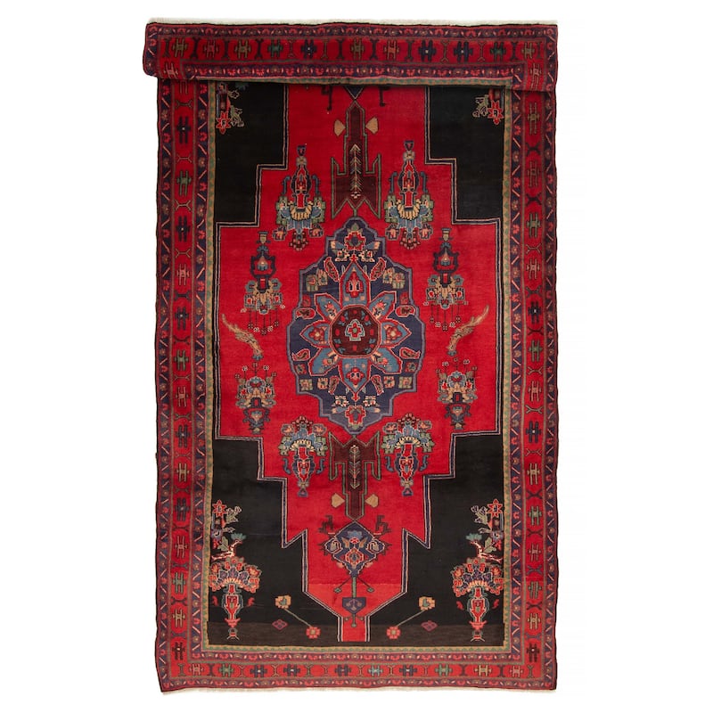 ECARPETGALLERY Hand-knotted Konya Anatolian Red Wool Rug - 4'11 x 10'2