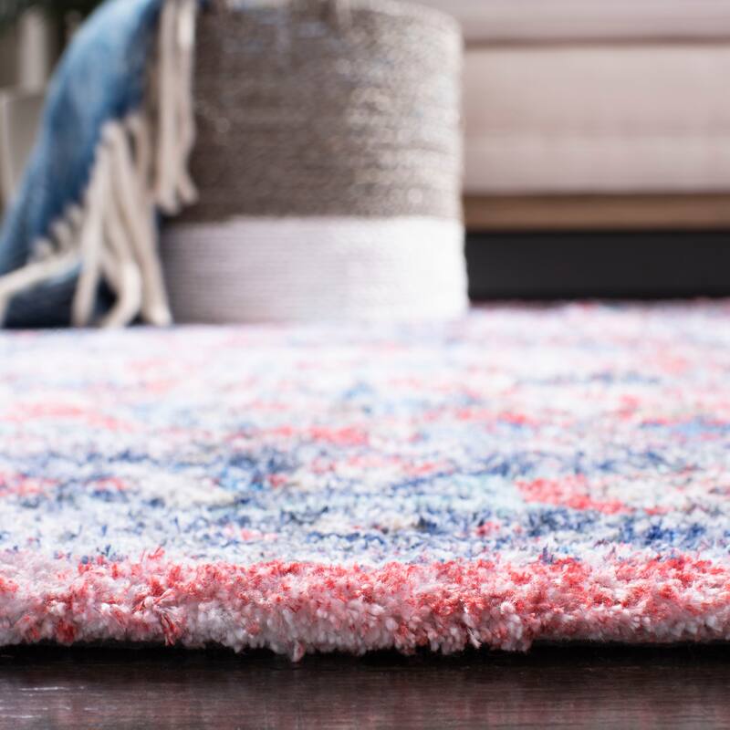SAFAVIEH Handmade Saffron Carlee Modern & Contemporary Oriental Rust/Blue Cotton
