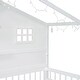 preview thumbnail 35 of 34, Twin Size House Bed with Shelves, Window, and Sparkling Light Strip on Roof, Space-Saving Design for Kids' Rooms, Grey