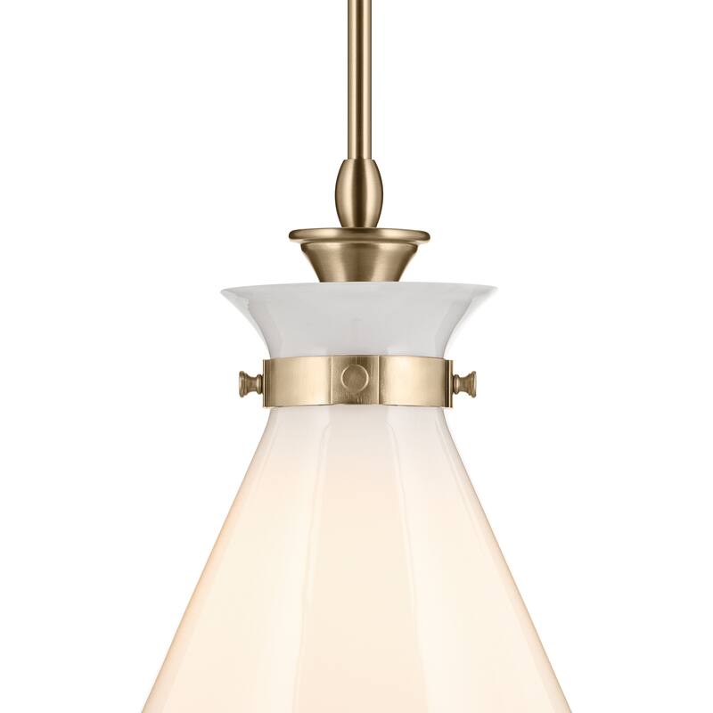 Kichler Lighting Laria 16 Inch 1 Light Pendant with Opal Glass in Champagne Bronze