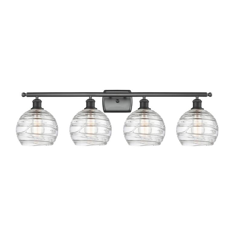 Innovations Lighting Deco Swirl 4 Light 36" Wide Bathroom Vanity Light - Matte Black / Clear