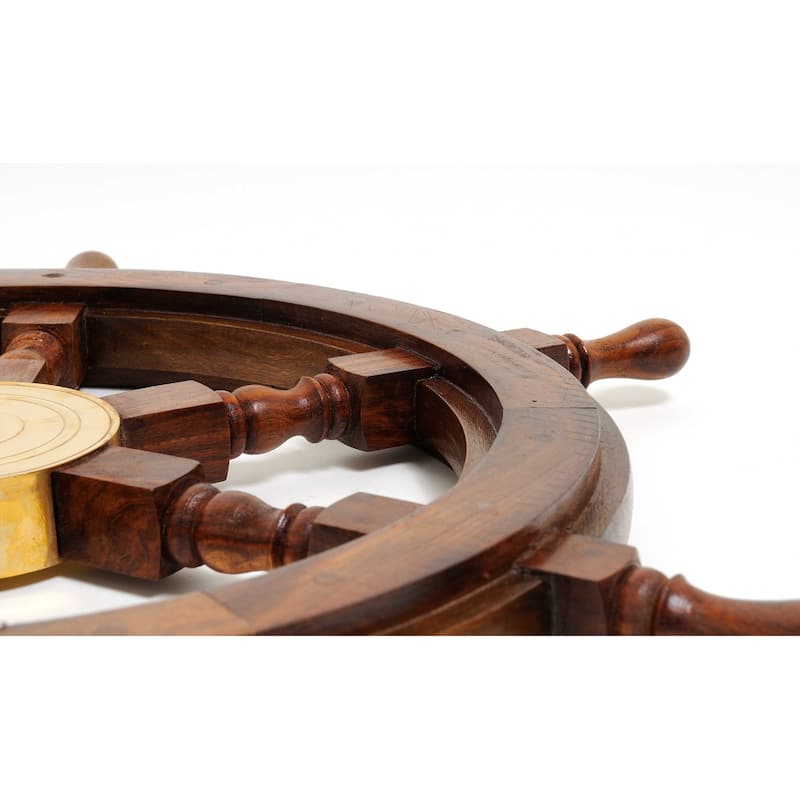 HomeRoots 36" X 36" X 2" Ship Wheel - 36' X '2' X '36