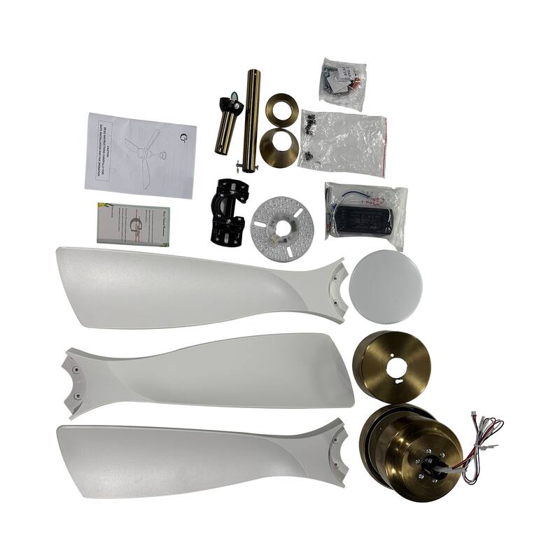 48'' Gold Indoor Ceiling Fan with Light Remote Control