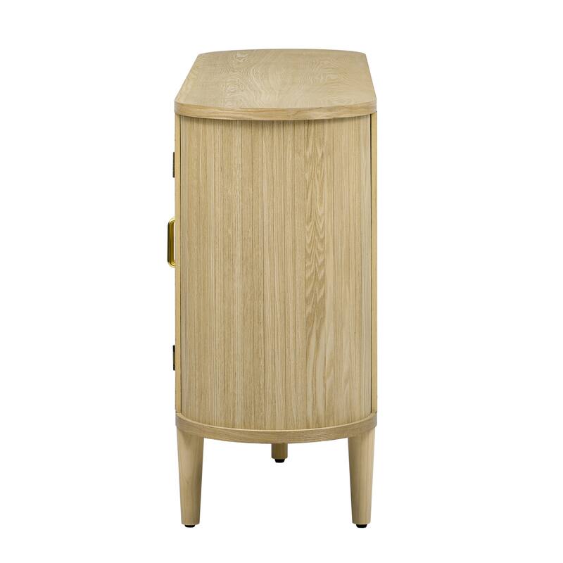 4-Door Large Storage Sideboard Cabinet with Semi-Circular Handles and Adjustable Shelves