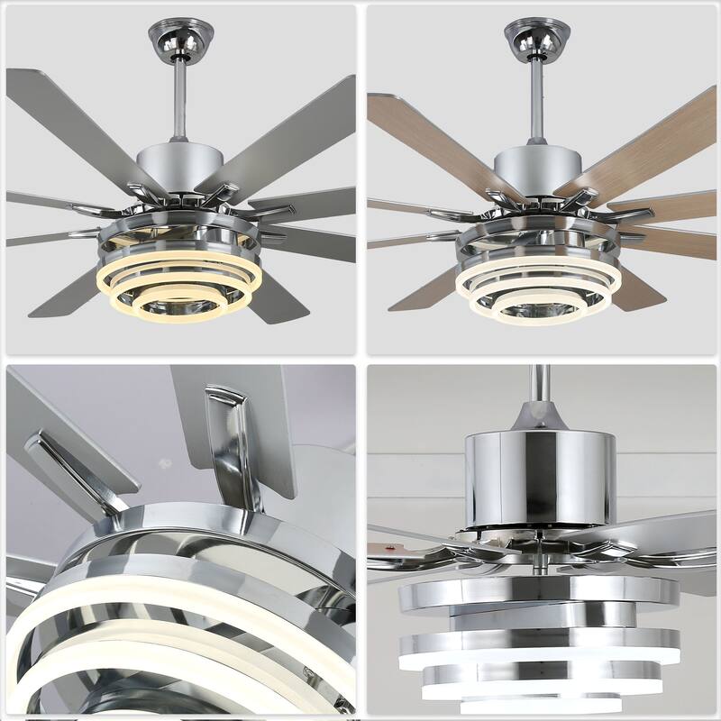 Bella Depot 72" Gold Large Ceiling Fan with Light and Remote