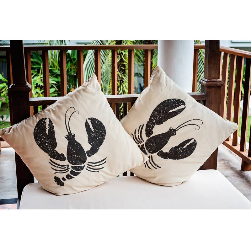 Lobster Nautical Indoor/Outdoor Throw Pillow