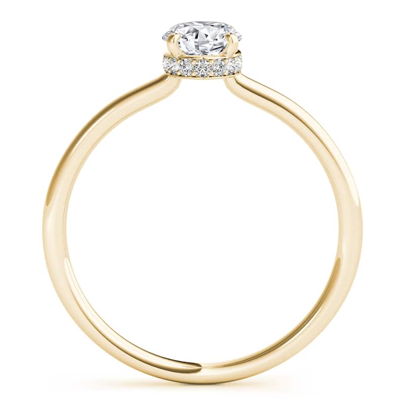 Auriya 14k Yellow Gold Lab Grown Oval Diamond Halo Engagement Ring 0.50 to 5.00 ct. tw. (F-G VS)