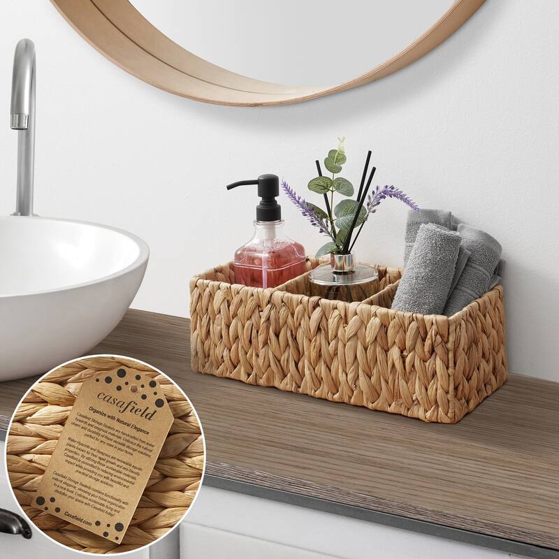 2 Water Hyacinth Storage Baskets Woven Storage Bins