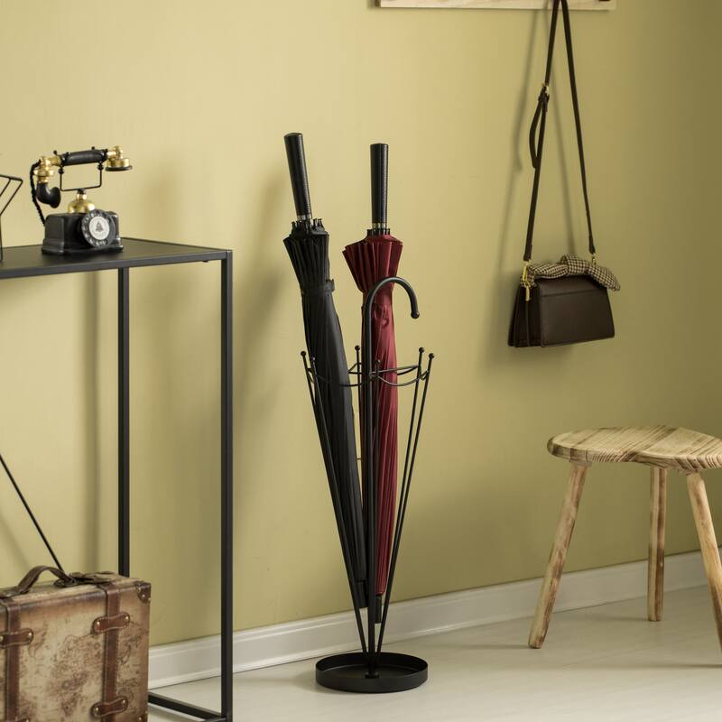 Black Umbrella Shaped Creative Umbrella Holder Stand for Indoor and Outdoor