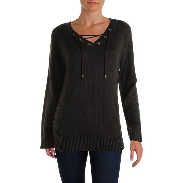 Calvin Klein Womens Pullover Sweater Knit Ribbed Trim