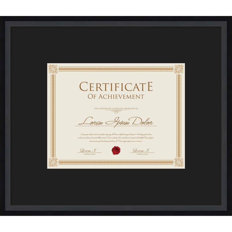 Lucie Black Framed Picture Frame, Photo Frame - 17x14.5 Matted Black 11x9 - Lucie Black