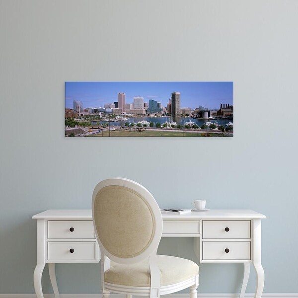 Easy Art Prints Panoramic Images's 'Inner Harbor Skyline Baltimore MD USA' Premium Canvas Art