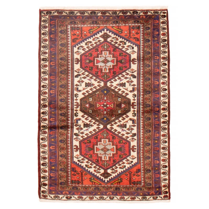 ECARPETGALLERY Hand-knotted Andelz Cream Wool Rug - 3'4 x 4'11 - Cream - 3'4 x 4'11