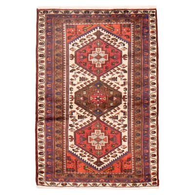 ECARPETGALLERY Hand-knotted Andelz Cream Wool Rug - 3'4 x 4'11