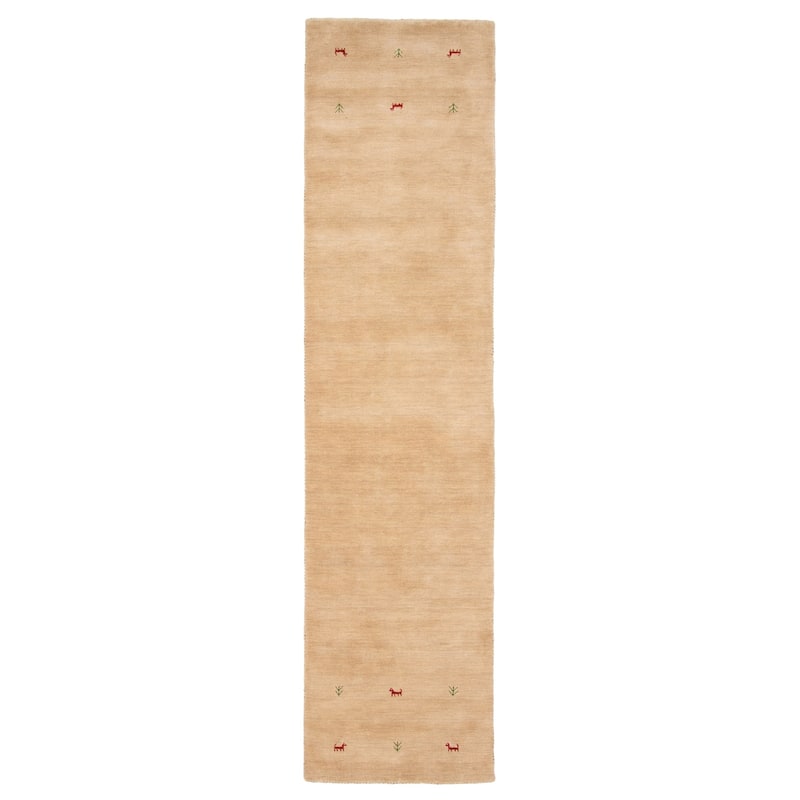Kashkuli Gabbeh Beige Rug 2'8" x 11'3" - 2'8 x 11'3 - Beige - 2'8 x 11'3
