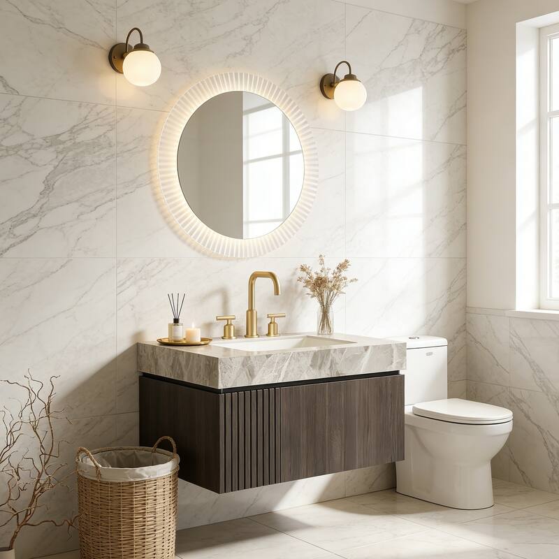 Floating Bathroom Vanity with 3 Pre-drilled Faucet Holes