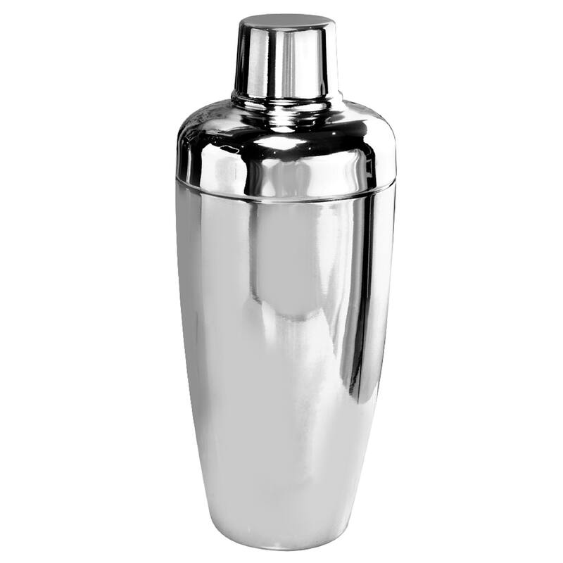 Sol Living Deluxe Stainless Steel Cocktail Shaker with Strainer - Silver - Mirroed