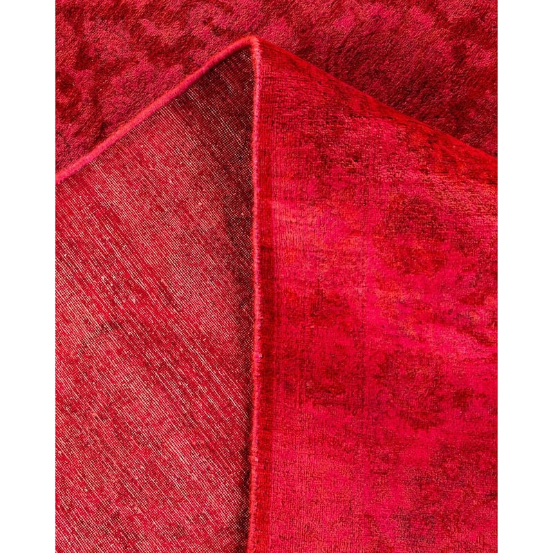 Overton Hand Knotted Wool Vintage Inspired Modern Contemporary Overdyed Pink Area Rug - 8' 2" x 10' 3"
