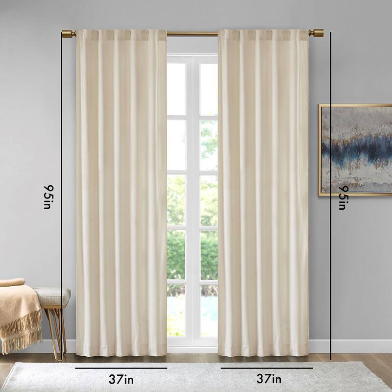 Room Darkening Metallic Printed Poly Velvet Rod Pocket/Back Tab Window Panel Pair