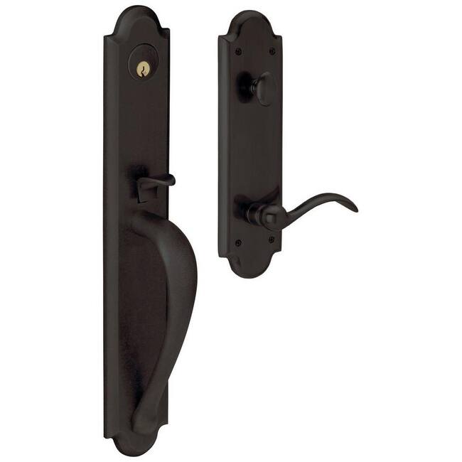 Baldwin Left Handed Boulder Full Dummy Handleset with Beavertail Lever - Oil Rubbed Bronze