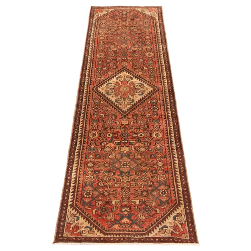 ECARPETGALLERY Hand-knotted Andelz Copper Wool Rug - 2'4 x 9'10