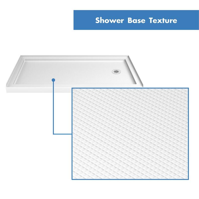 DreamLine Infinity-Z 32 in. D x 60 in. W x 76 3/4 in. H Sliding Shower Door, Shower Base and Backwall Kit - 32" x 60"