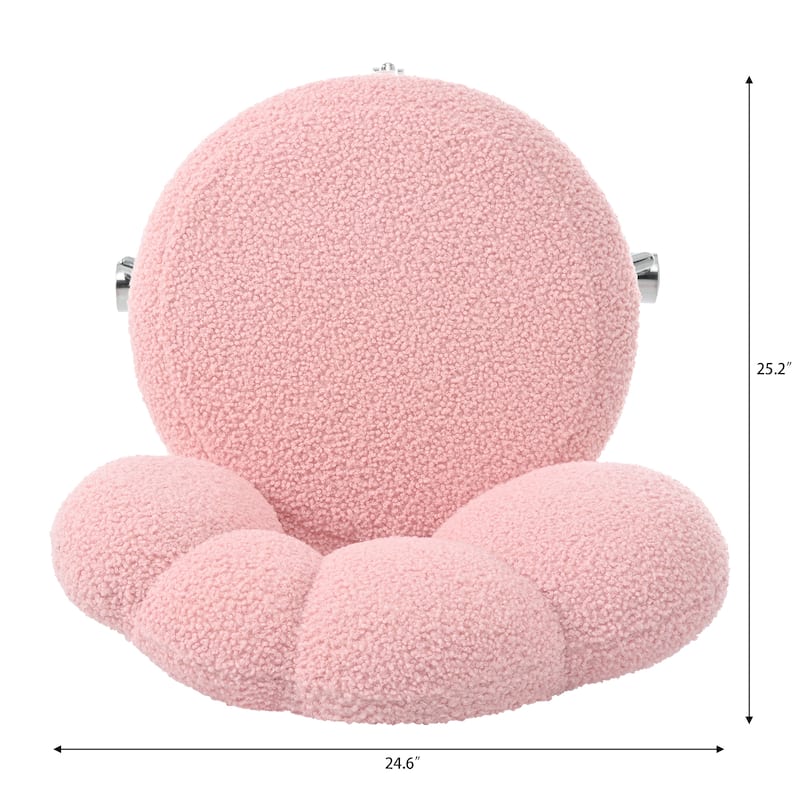 Pink 24.6" 360° Swivel Accent Chair with Casters