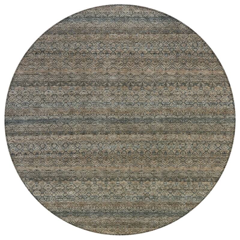 HomeRoots Striped Transitional Rectangle Outdoor Rug