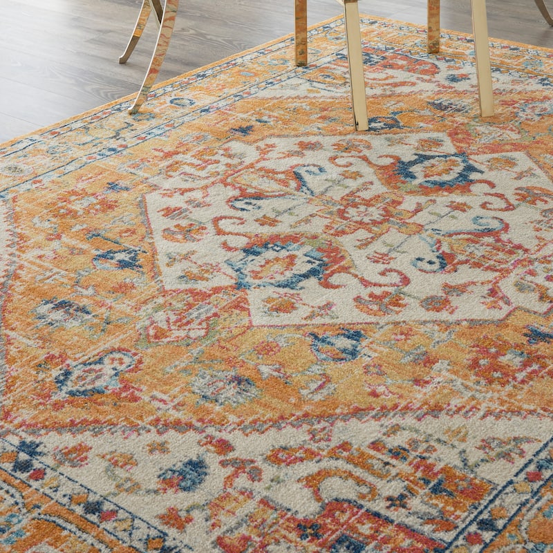 Copper Grove Alsleben Vintage Persian Floral Medallion Area Rug