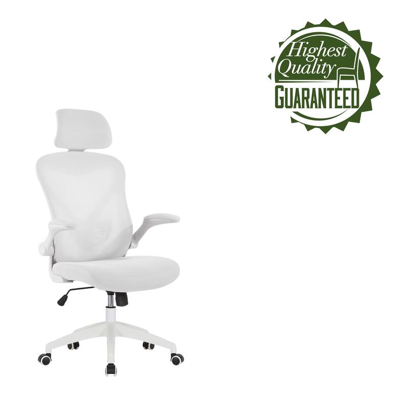Porthos Home Raif Office Chair, Mesh Back, Central Tilt, Flip-up Armrests
