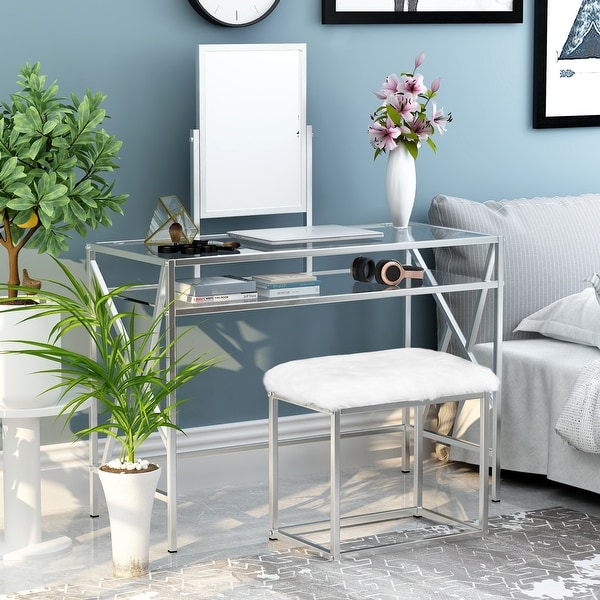 Silver Orchid Pontoppidan 2-piece Vanity Table Set. Opens flyout.
