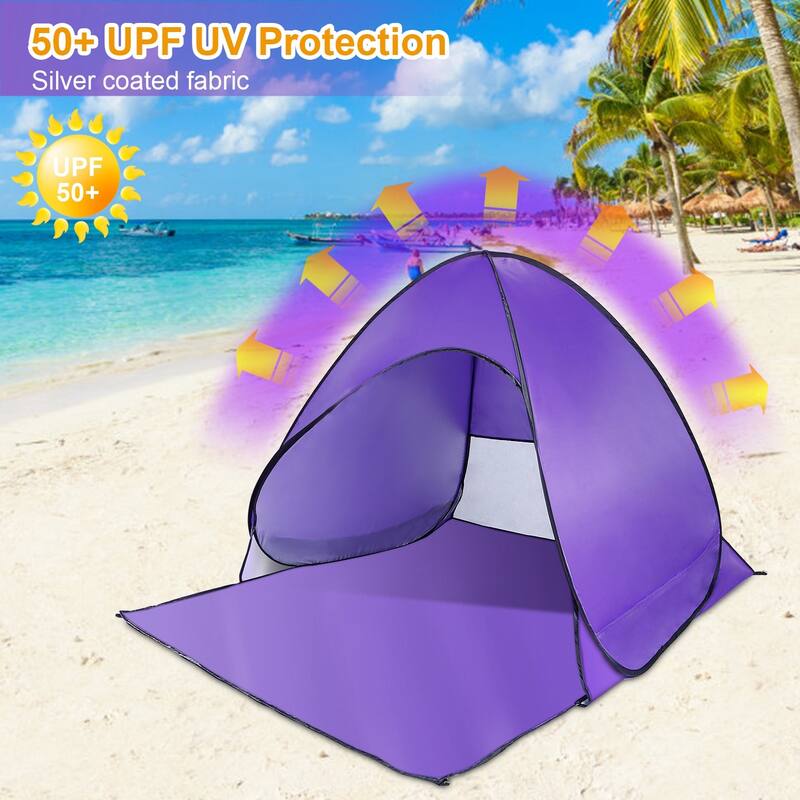 Pop Up Beach Tent Sun Shade Shelter Anti-UV Waterproof 2-3 Person - 64.96 x 59.06 x 43.31in