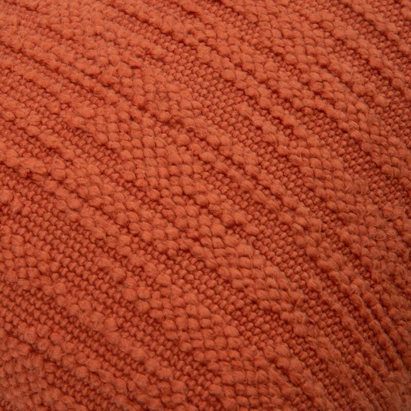 Rizzy Home Woven Dimensional Solid Throw Pillow - Down Alternative - Terra Cotta