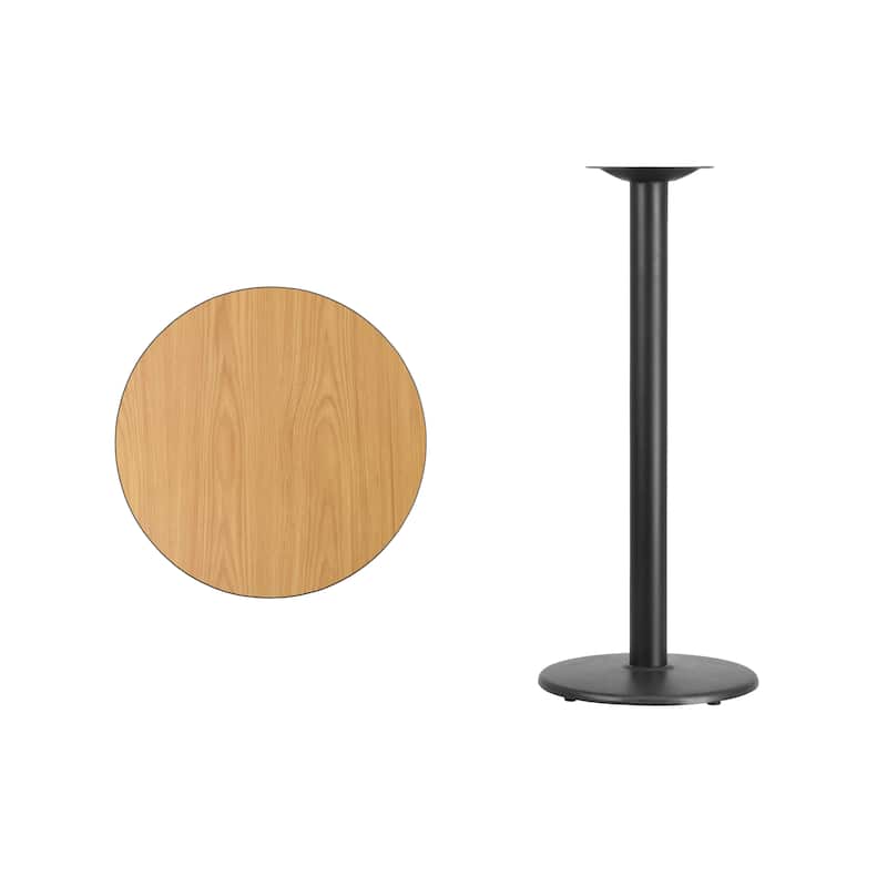 24'' Round Laminate Table Top with 18'' Round Bar Height Table Base
