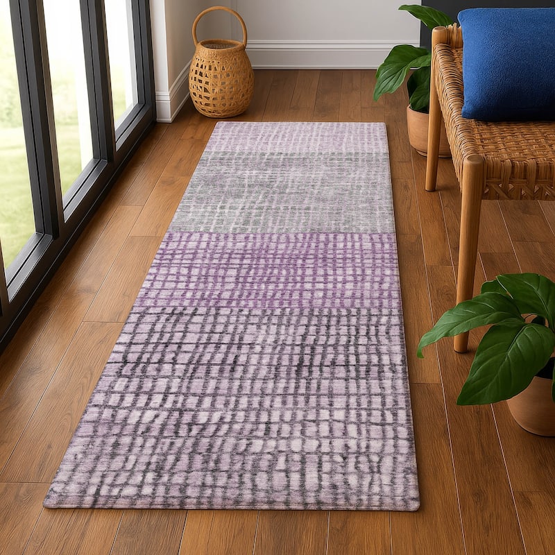 Premium Washable Super Soft Modern Ombre Mayfield Rug - 2'3" x 7'6" - Plum