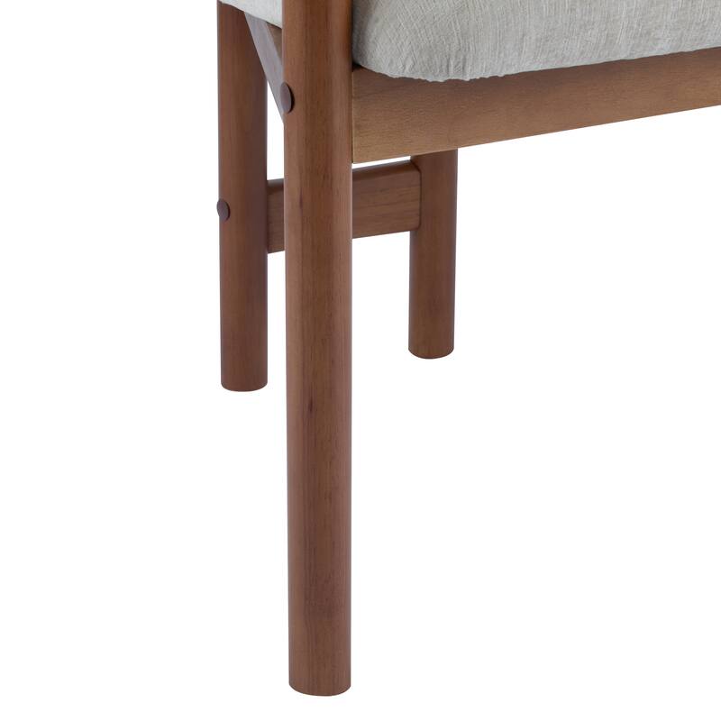 Dining Chairs Set of 2 Upholstered Arm Chairs, Rubber Wood Accent Chairs Fabric Seating, 300 LBS Weight Capacity