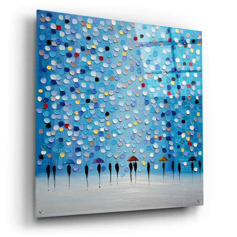 Epic Art 'Colorful City Umbrellas' by Ekaterina Ermilkina Acrylic Glass Wall Art