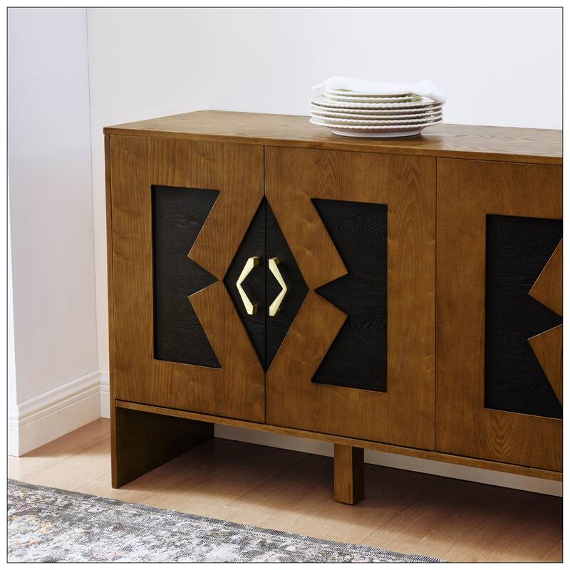 60" Mid Century Modern Sideboard Buffet Cabinet with Storage