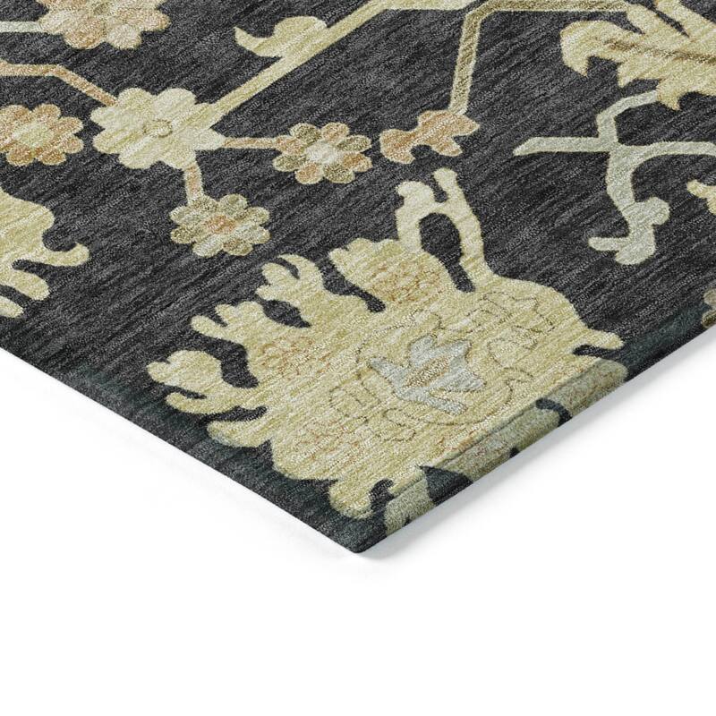 Machine Washable Indoor/ Outdoor Traditional Casual Chantille Rug