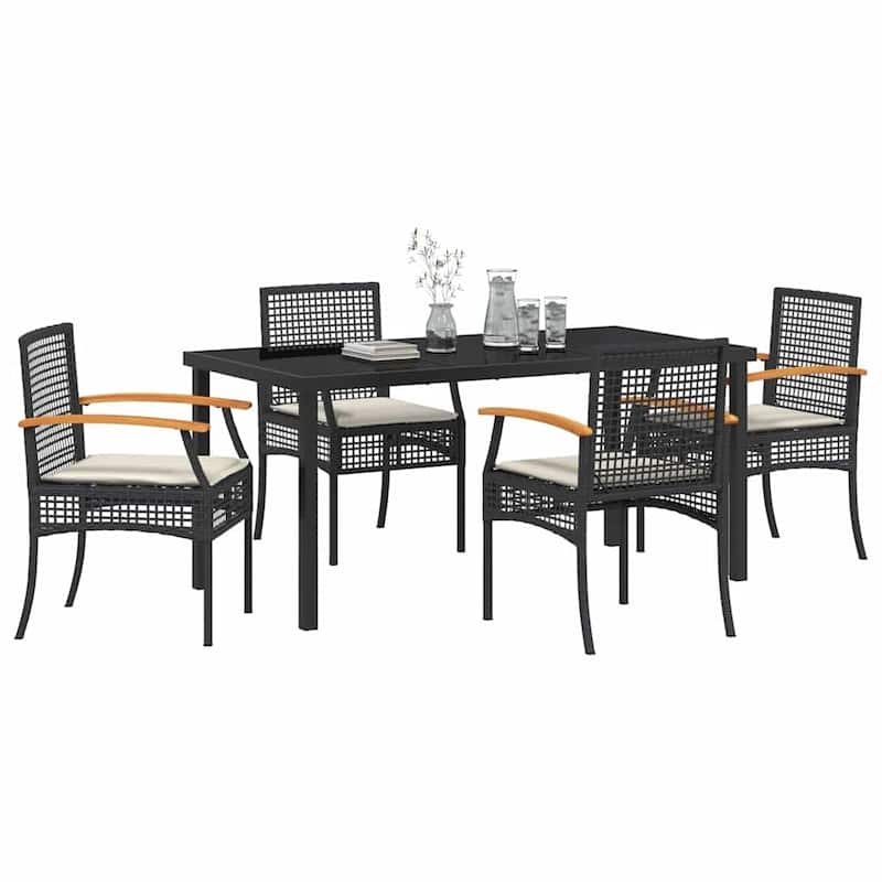 vidaXL Garden Dining Set poly rattan