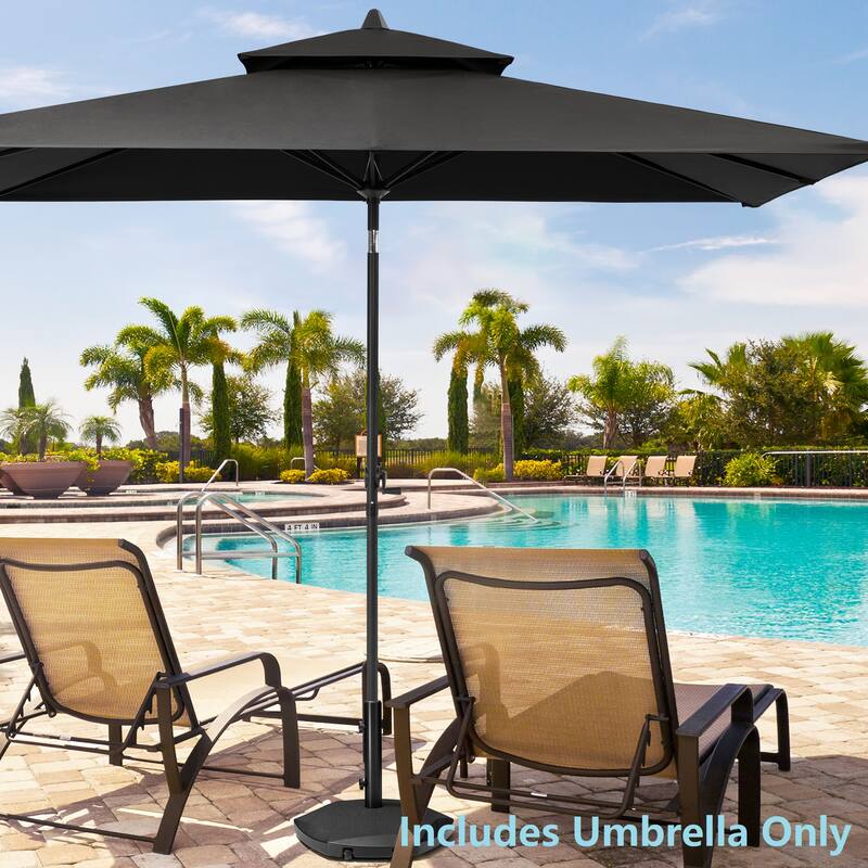 VredHom 10 x 6.5 Ft Double Top Market Patio Umbrella with Tilt-and-Crank