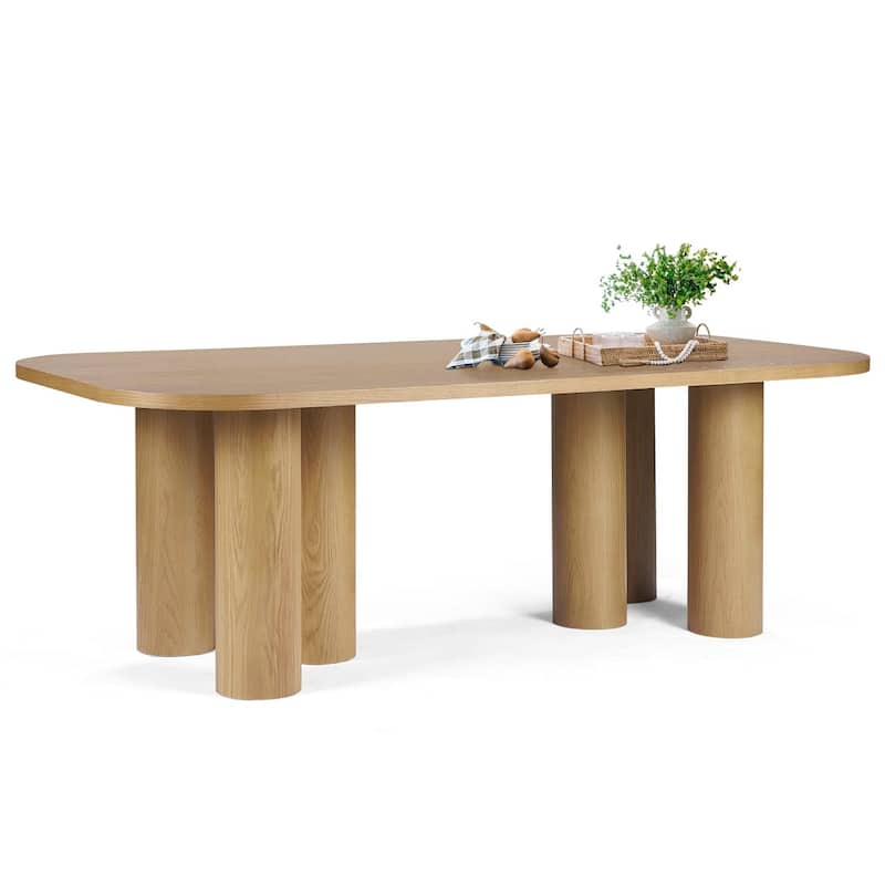 87" Oak Wooden Rectangle Dining Table